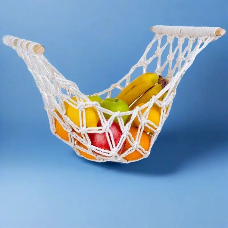 Hand Woven Hanging Fruit & Vegetable Storage Net Basket Kitchen Hanging Basket Babs