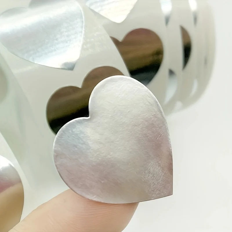 300 Pcs Heart-Shaped Thank You Self-Adhesive Stickers Roll Decorative Sticker Roll Babs
