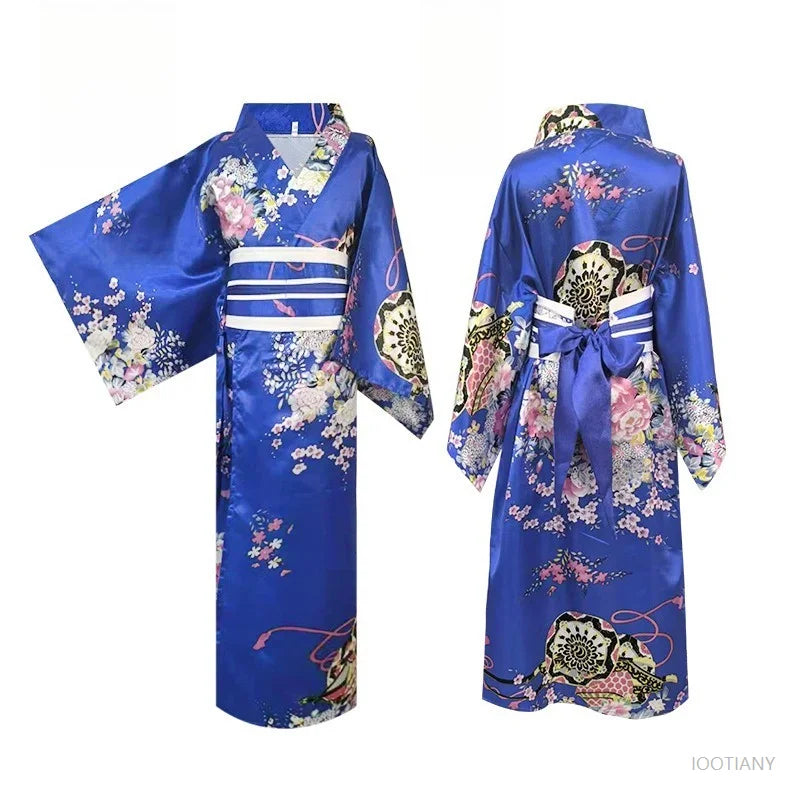 Children's Floral Japanese Kimono Yukata Cosplay Costume Yukata Costume Set Babs