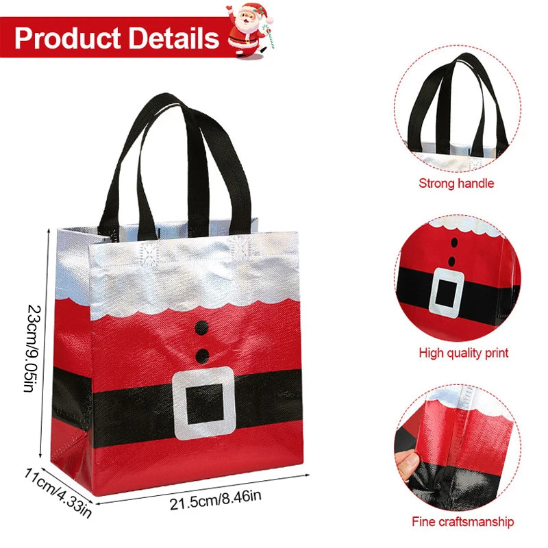 5-20Pcs Santa Claus Non-Woven Christmas Gift Bags with Handle Christmas Gift Bags Babs