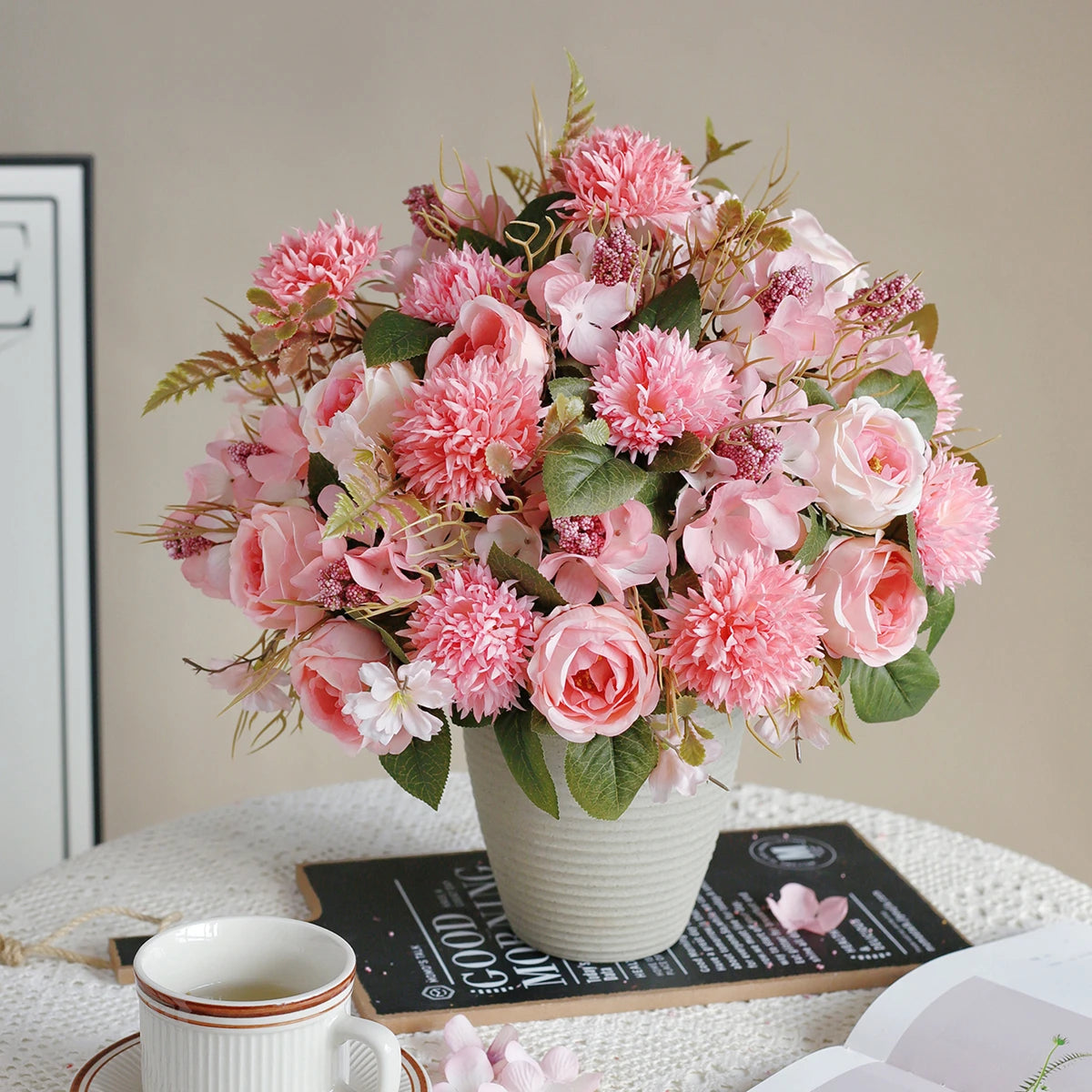 Artificial Silk Rose Peony Bouquet – Wedding & Home Décor Artificial Flower Bouquet Babs