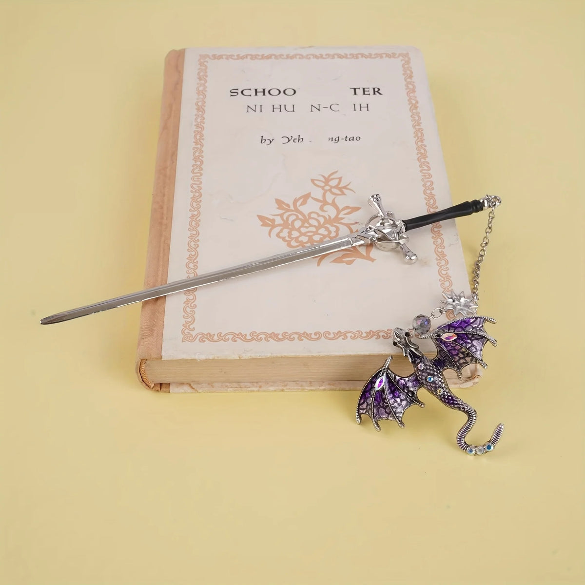 Alloy Dragon Sword Bookmark – Fantasy Gift for Book Lovers Decorative Bookmark Babs