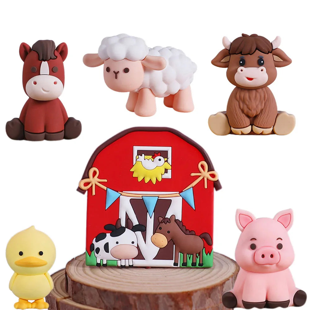 Farm Animal Cake Toppers – Lambs, Ponies, Piglets & More Cake Topper Set Babs