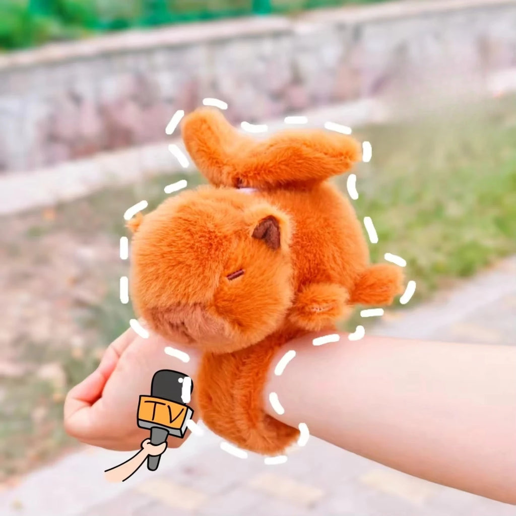 Capybara Dolphin Snap Bracelet Plush Doll – Vibrating Toy Plush Bracelet Doll Babs