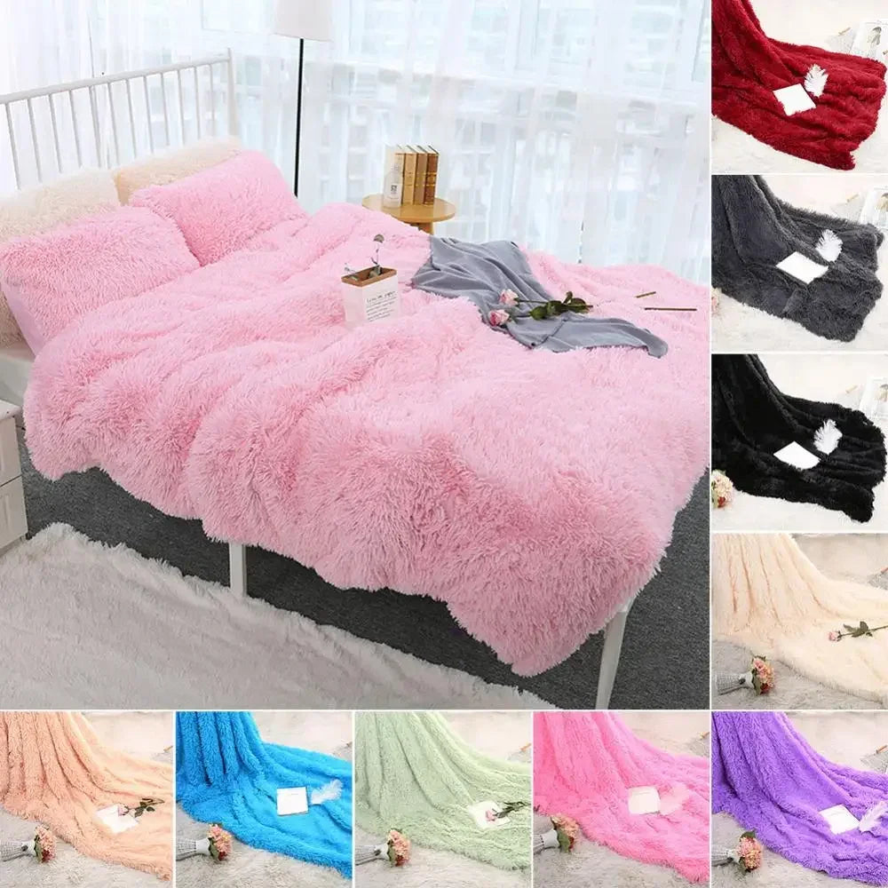 Soft Fluffy Shaggy Plush Throw Blanket 80x120cm – Warm Bedspread Plush Throw Blanket Babs