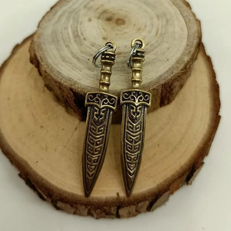 Bronze Sword Pendant EDC Paracord Bracelet Lanyard Charm EDC Lanyard Pendant Babs