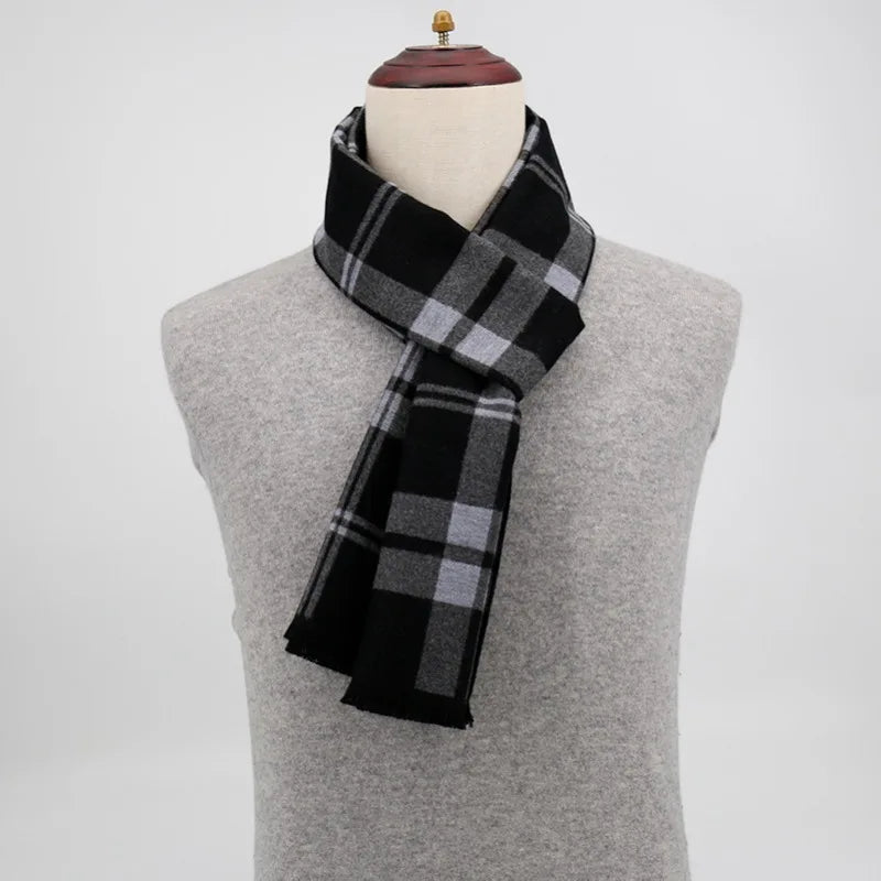 Men's Winter Plaid Cashmere-Style Scarf & Pashmina Shawl Winter Scarf Shawl Babs