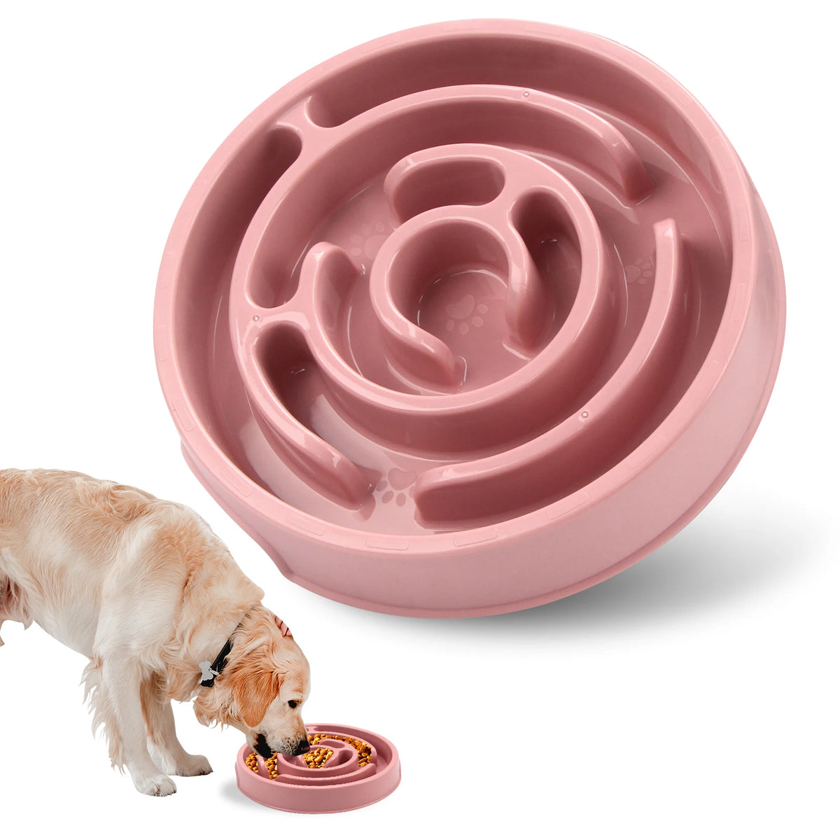Pet Slow Feeder Bowl – Non-Slip Maze Dish for Dogs & Cats Slow Feeder Bowl Babs Macaron Pink