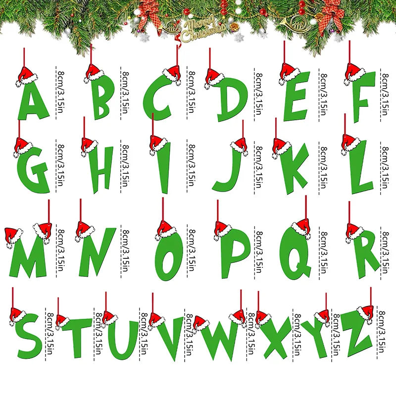 26 Letter Christmas Tree Ornaments – DIY Holiday Décor Set Christmas Ornaments Babs