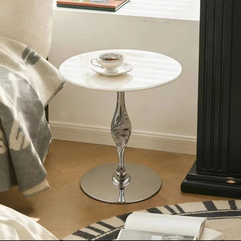 Modern Round Marble Side Table – Minimalist Stainless Steel Legs Marble Side Table Babs