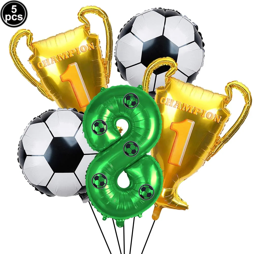 32" Soccer Football Foil Balloons Set – Birthday Party Decor Party Foil Balloons Babs Deep Sapphire As pictures show