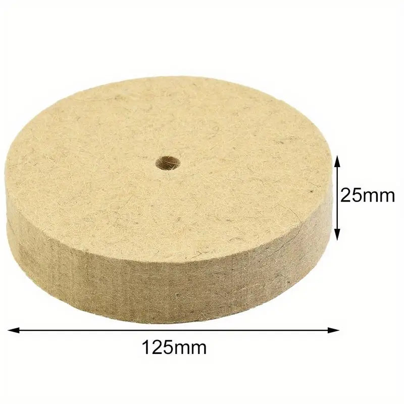 Wool Felt Polishing Wheel 125mm 5" Buffing Pad for Metal & Glass Felt Polishing Wheel Babs