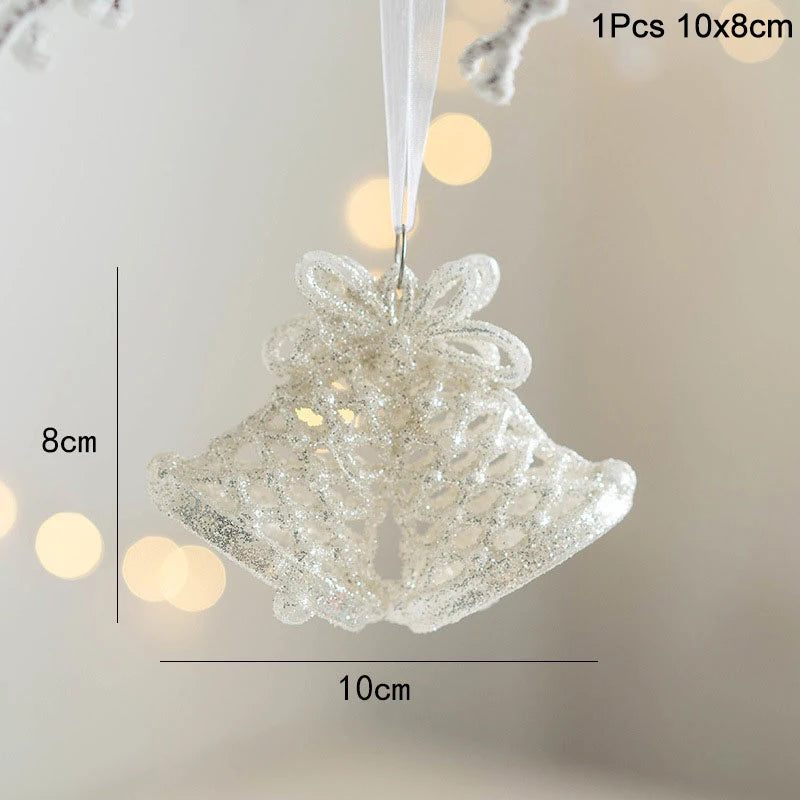 Christmas Tree Ornaments – Snowflake, Angel & Deer Pendants Christmas Tree Ornaments Babs 1pc bell