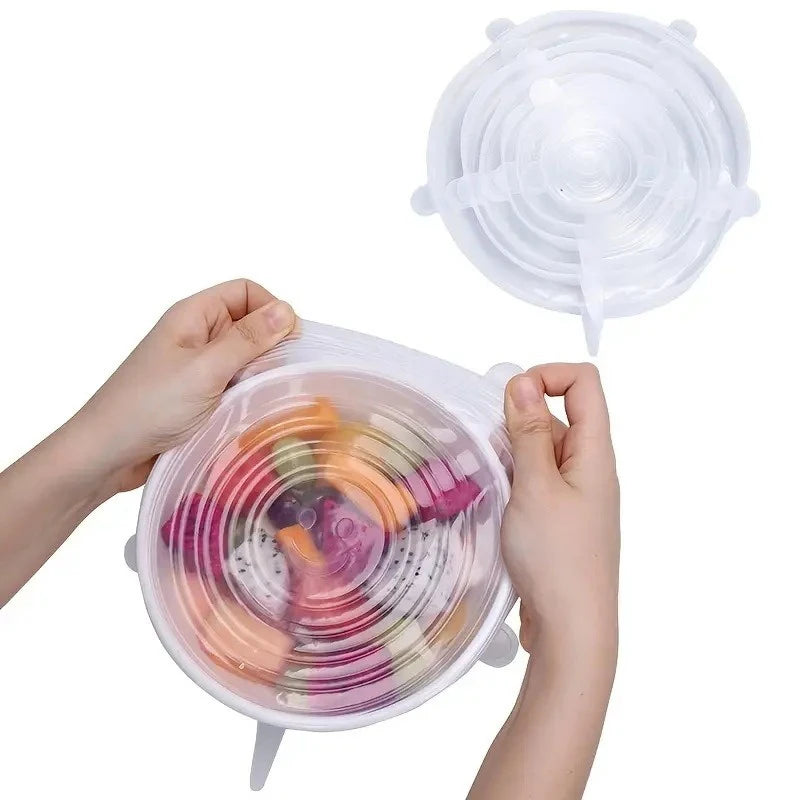 6-Piece Reusable Silicone Food Covers for Plates & Bowls Silicone Food Covers Babs