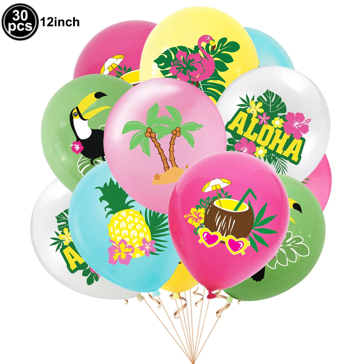 Hawaiian Party Supplies – Tableware, Banner & Photo Props Party Decoration Set Babs Silver