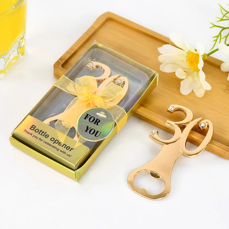 10pcs Golden Birthday Bottle Openers – Party Favor Gift Set Party Favor Bottle Opener Babs