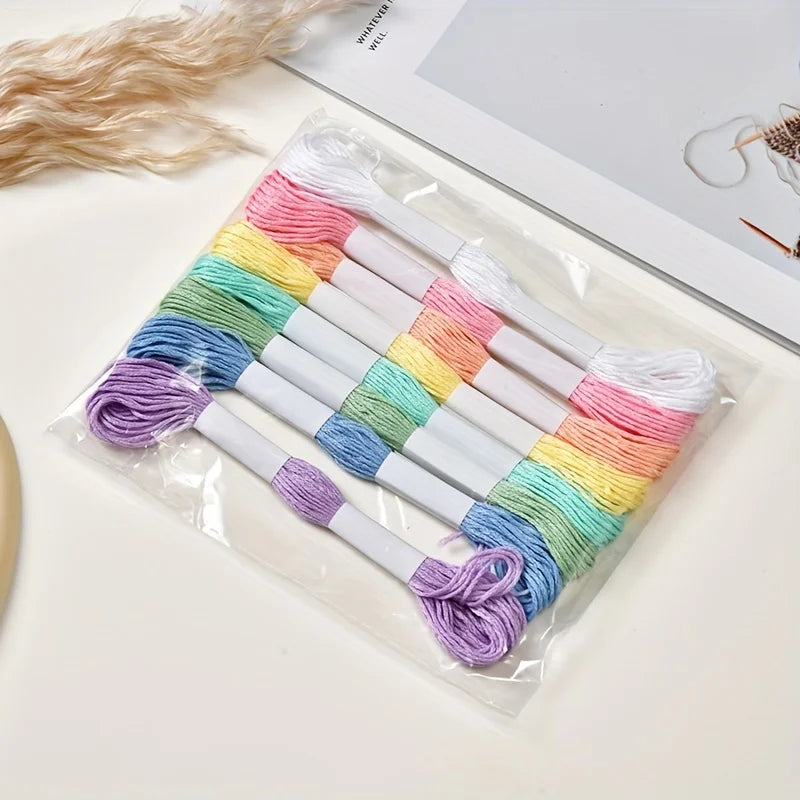 16pcs Macaron Pastel Cross Stitch Threads | DIY Craft Set Embroidery Thread Set Babs