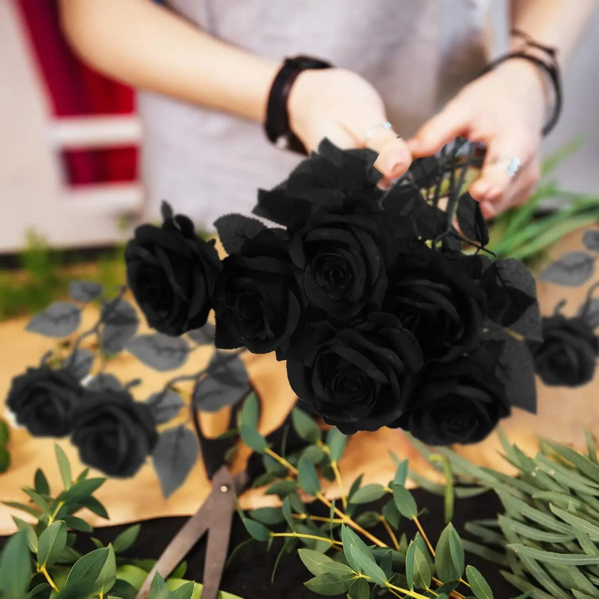Artificial Silk Rose Bouquet – Wedding & Home Décor (10/20 Pcs) Artificial Silk Flowers Babs