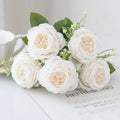 Artificial Silk Peony Bouquet – Wedding & Home Décor Artificial Flower Bouquet Babs WHITE 1PC