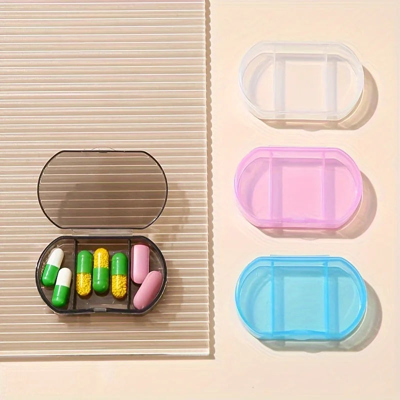 4-Pack Mini 3-Compartment Pill Organizer – Flip-Top Case Pill Organizer Case Babs 4pcs