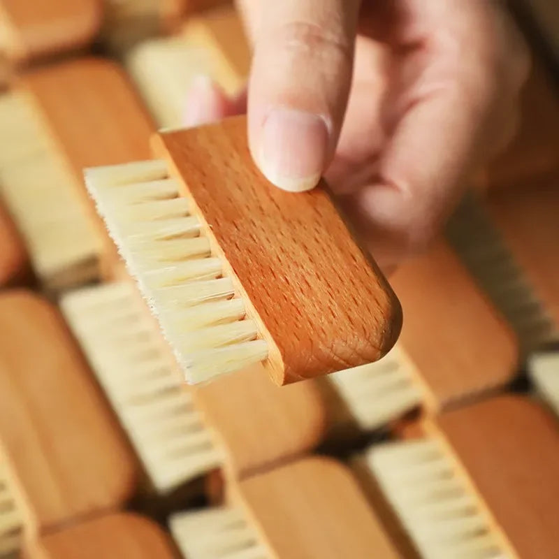 Solid Wood Pig Bristle Nail Brush – Gap & Stain Cleaner Nail Cleaning Brush Babs