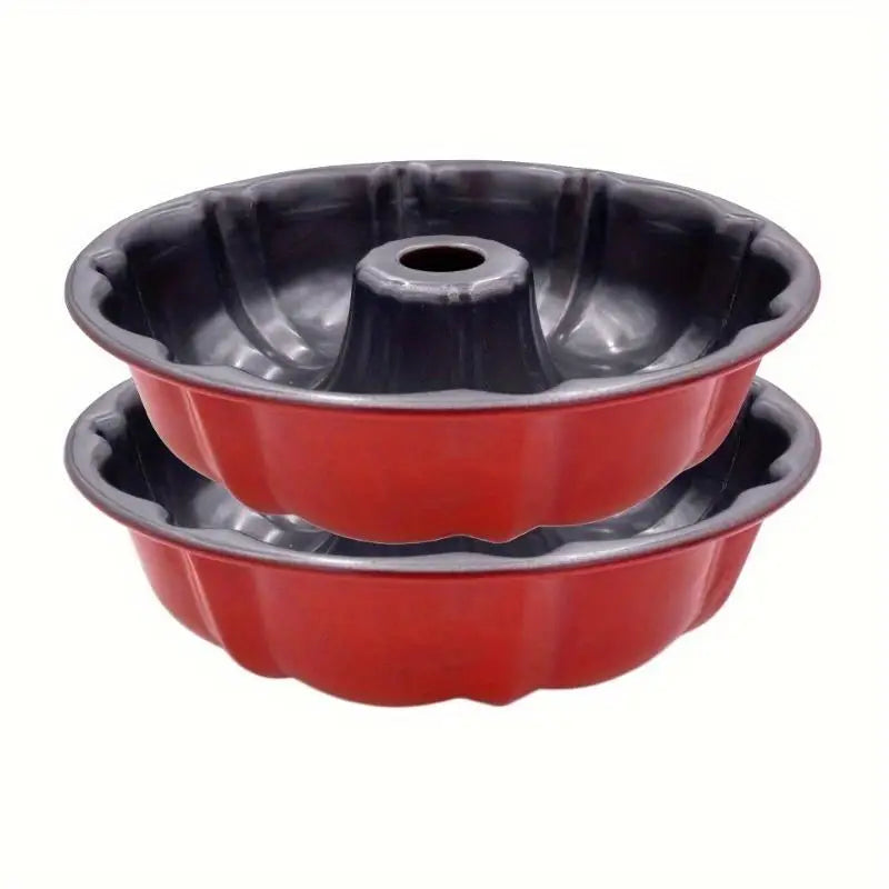 2-Pack Nonstick Carbon Steel Tube Cake Pans 9.5 Inch Tube Cake Pan Set Babs 2pcs