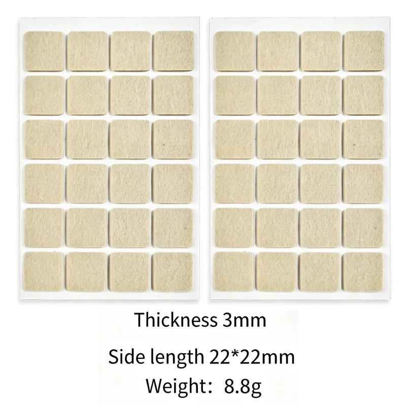 Self-Adhesive Felt Furniture Pads – Floor Scratch Protectors Furniture Floor Pads Babs beige-square-48pcs 3mm