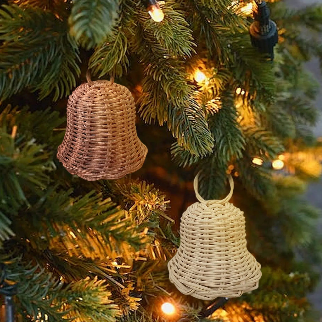 Rattan Woven Bell Pendant – Handmade Christmas Ornament Christmas Bell Ornament Babs