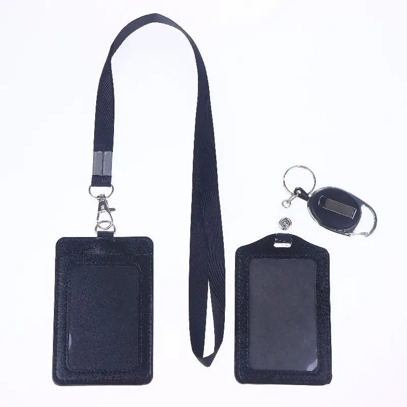 PU ID Card Holder Retractable Reel & Lanyard – 1 or 3 Pack ID Card Holder Babs