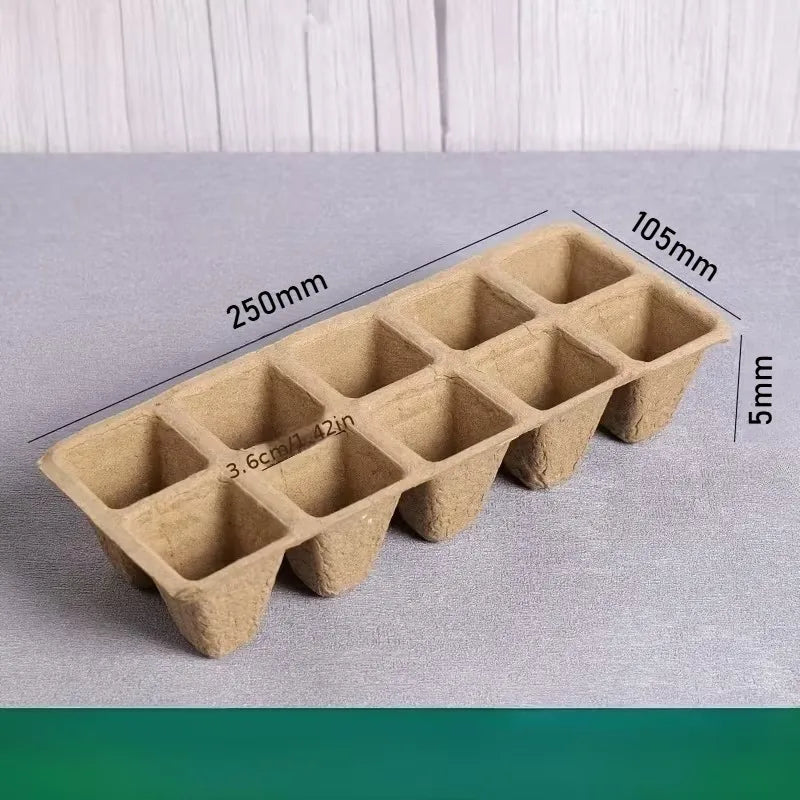 10-Cell Biodegradable Seed Starter Tray | Eco Paper Pulp Nursery Seed Starter Tray Babs