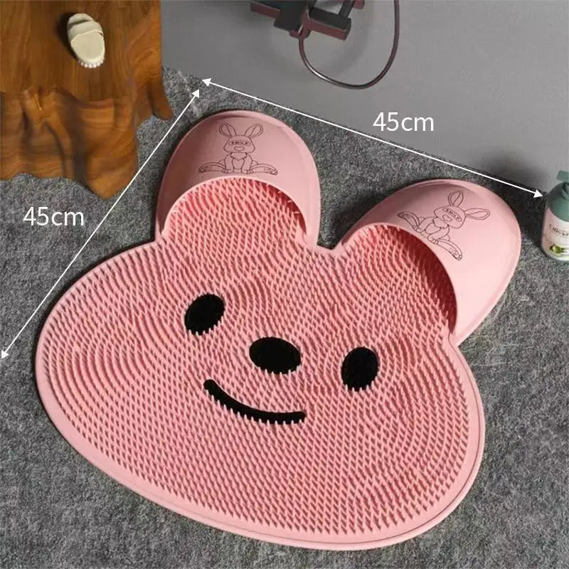 Silicone Foot Scrubber Bath Mat – Anti-Slip Dead Skin Remover Foot Scrubber Mat Babs Pink