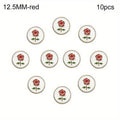 10Pcs Rose Metal Snap Buttons – DIY Sewing Craft Accessories Decorative Sewing Buttons Babs red-10pcs