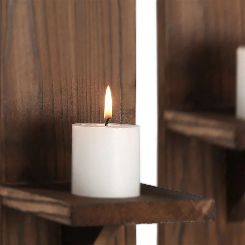 Wooden Wall Candle Holder – Modern Handmade Sconce Decor Wall Candle Holder Babs