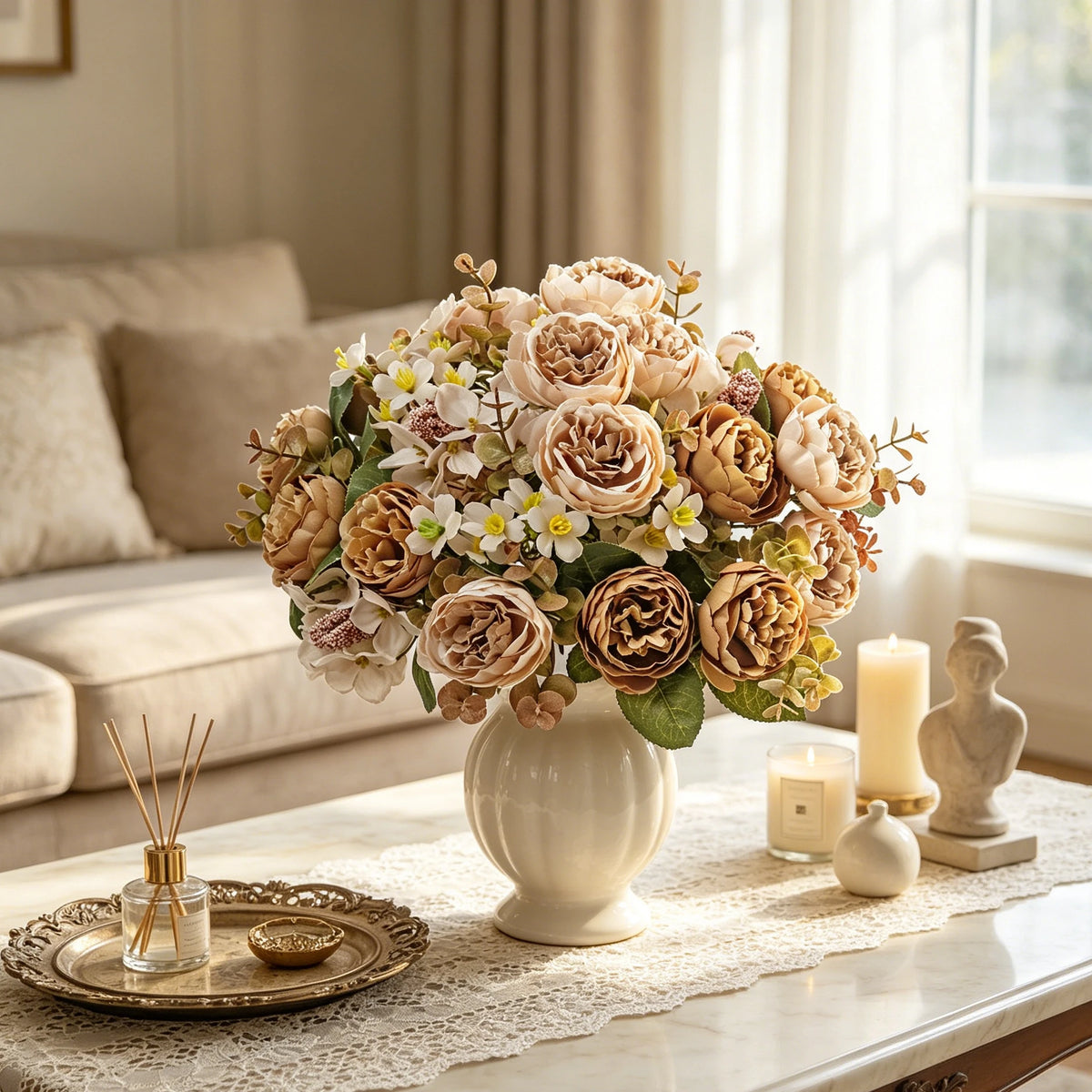 Artificial Silk Peony Flowers – Wedding & Home Décor Stems Artificial Silk Flowers Babs