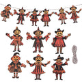 6-Piece Halloween Wooden Pumpkin Ghost Hanging Pendants Halloween Wooden Pendants Babs 1Set