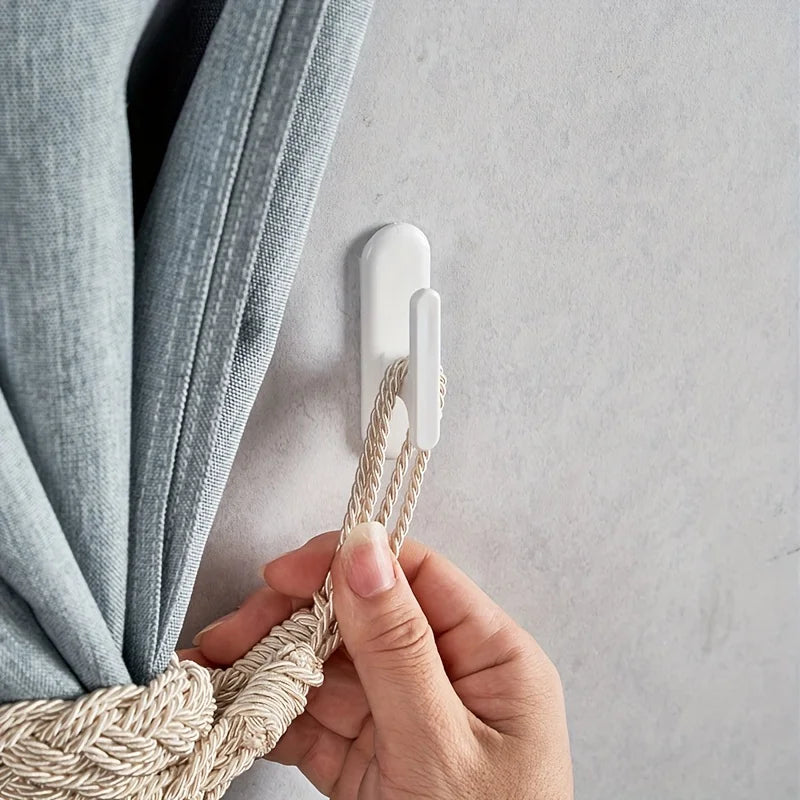 No-Drill Adhesive Curtain Holdback Hooks – Door & Shower Curtain Holdback Hooks Babs
