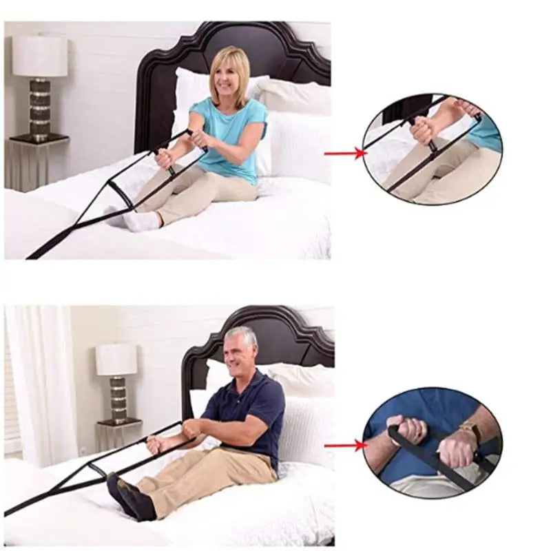 Adjustable Bed Assist Strap with Handrails – Sit Up Aid Bed Assist Strap Babs