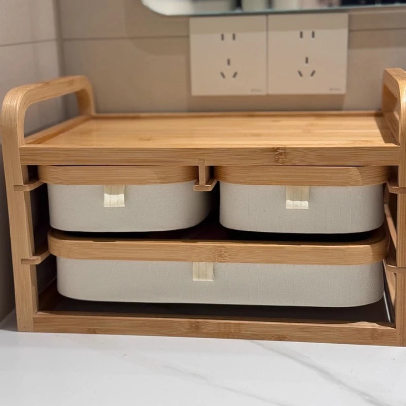 Bamboo Makeup Storage Drawers – Cosmetic Organizer Cosmetic Storage Drawers Babs