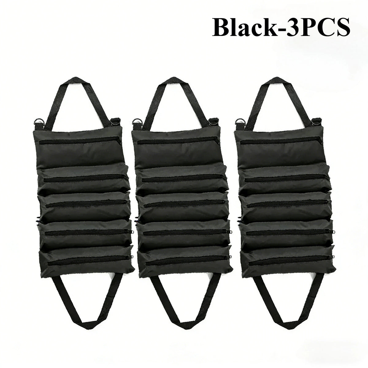 Roll-Up Multi-Pocket Tool Bag Organizer – 1 to 4 PCS Tool Roll Organizer Babs Black-3PCS