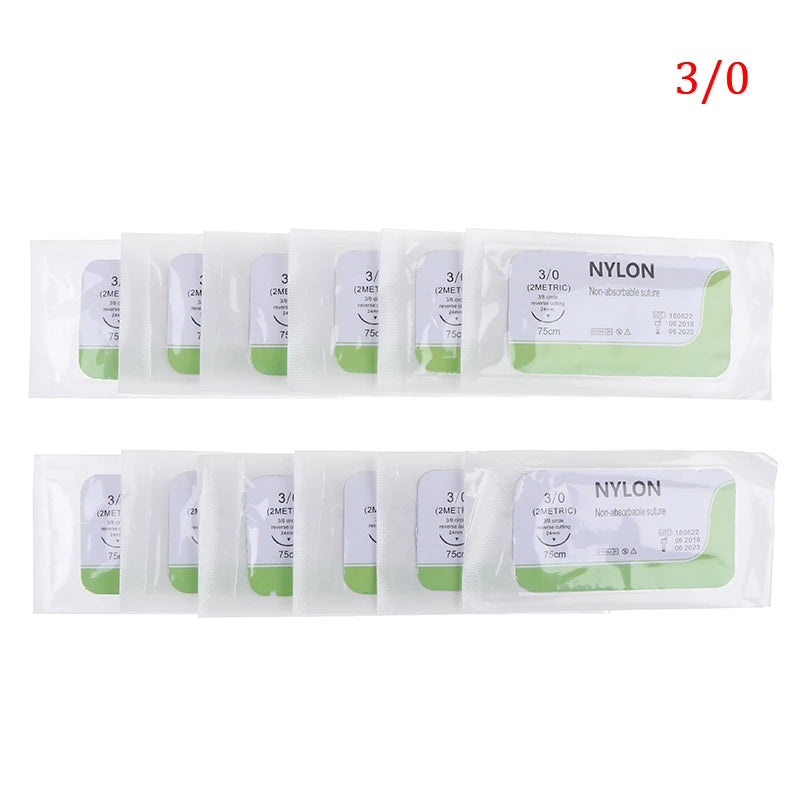 12Pcs Suture Practice Kit – Nylon & Polyester, Sizes 2/0–5/0 Suture Practice Kit Babs 3.0