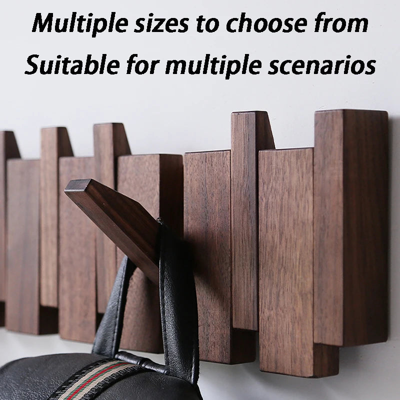 Piano Keys Solid Oak Wood Wall-Mounted Coat Rack – 6 Hooks Wall Coat Rack Babs
