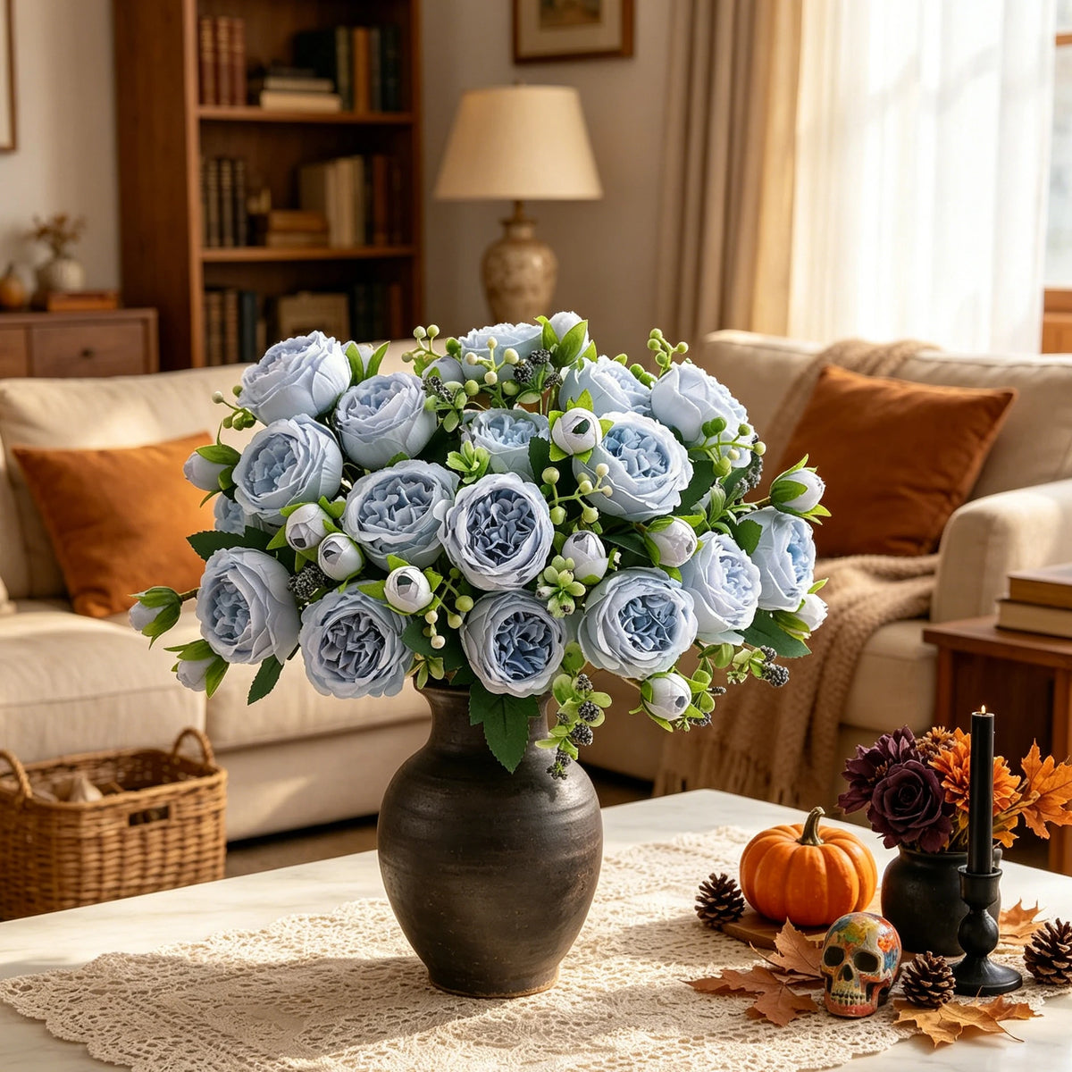 Autumn Artificial Silk Rose Peony Bouquet – Home & Event Decor Artificial Flower Bouquet Babs