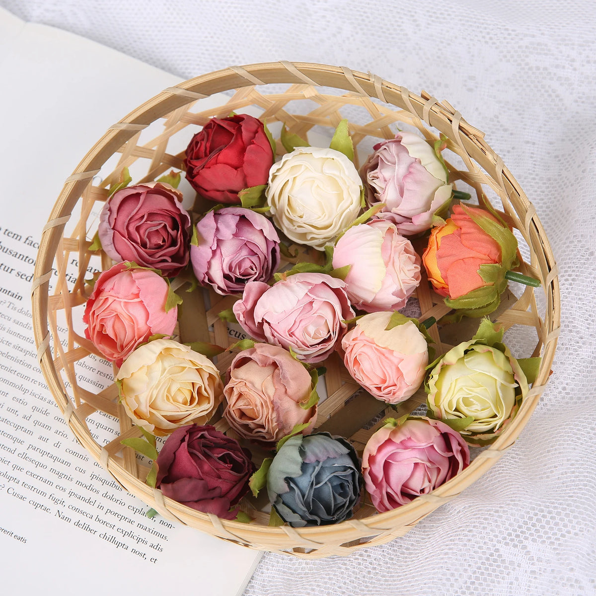 Artificial Silk Rose Flower Heads 5/10Pcs – Wedding & DIY Decor Artificial Silk Flowers Babs