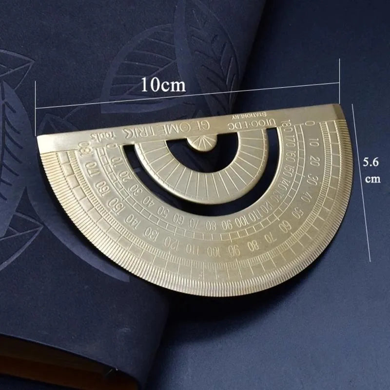 Metal Brass Protractor 0-180° | Math, Art & Design Tool Brass Protractor Babs