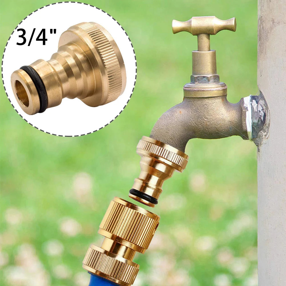 3/4" Brass Tap Quick Connector Garden Hose Coupling Adapter Garden Hose Connector Babs Default Title