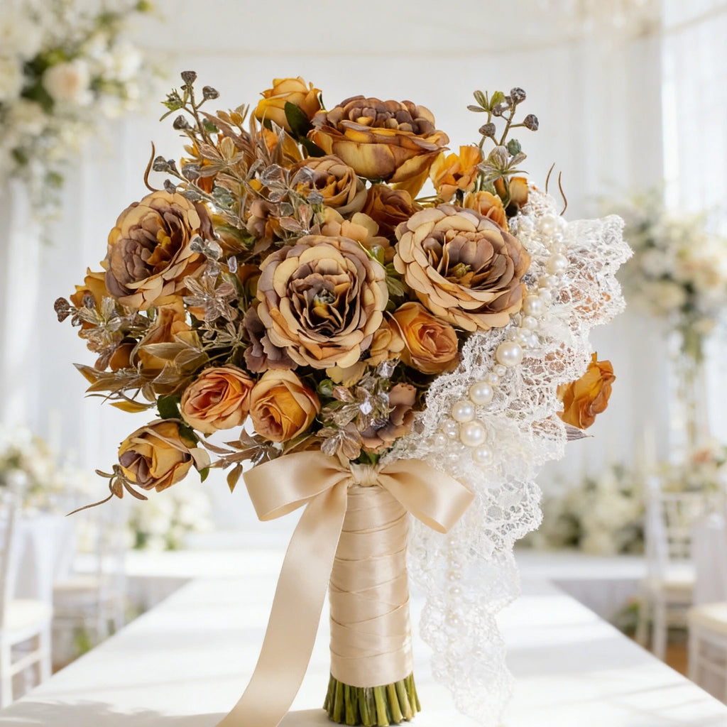 Silk Artificial Rose Bouquet – Wedding & Home Décor Gift Artificial Flower Bouquet Babs