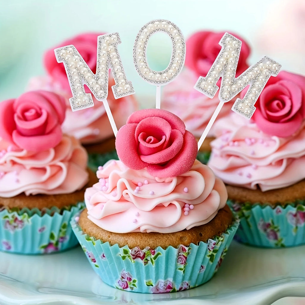Pearl Flower Cake Toppers – 520pc Mother's Day Baking Decorations Cake Decorating Toppers Babs