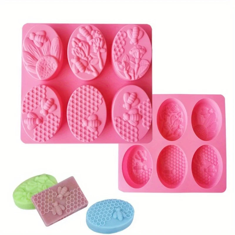 6-Cavity Silicone Bee Soap Mold – DIY Candle & Craft Mold Silicone Craft Mold Babs