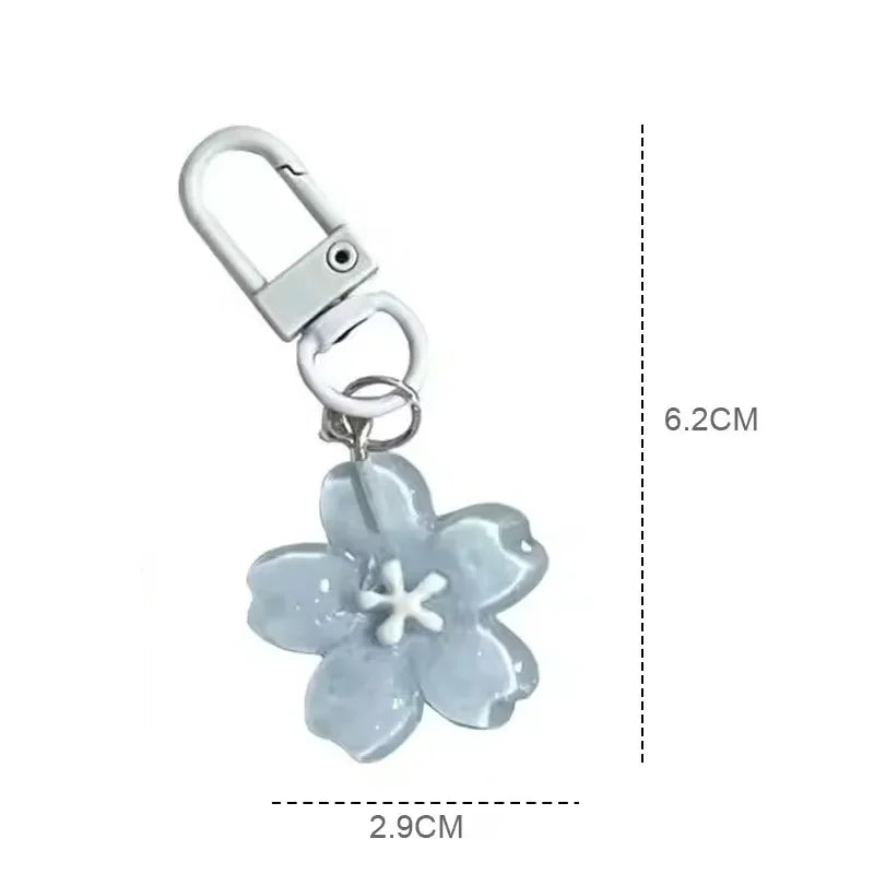 5-Pack Cherry Blossom Flower Keychain Charms | Resin Pendants Keychain Charm Set Babs