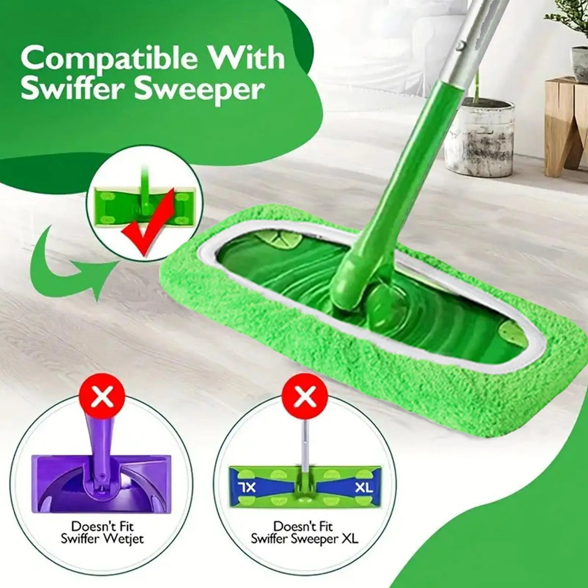 Reusable Microfiber Mop Pads – Washable Wet & Dry Floor Cleaner Microfiber Mop Pads Babs